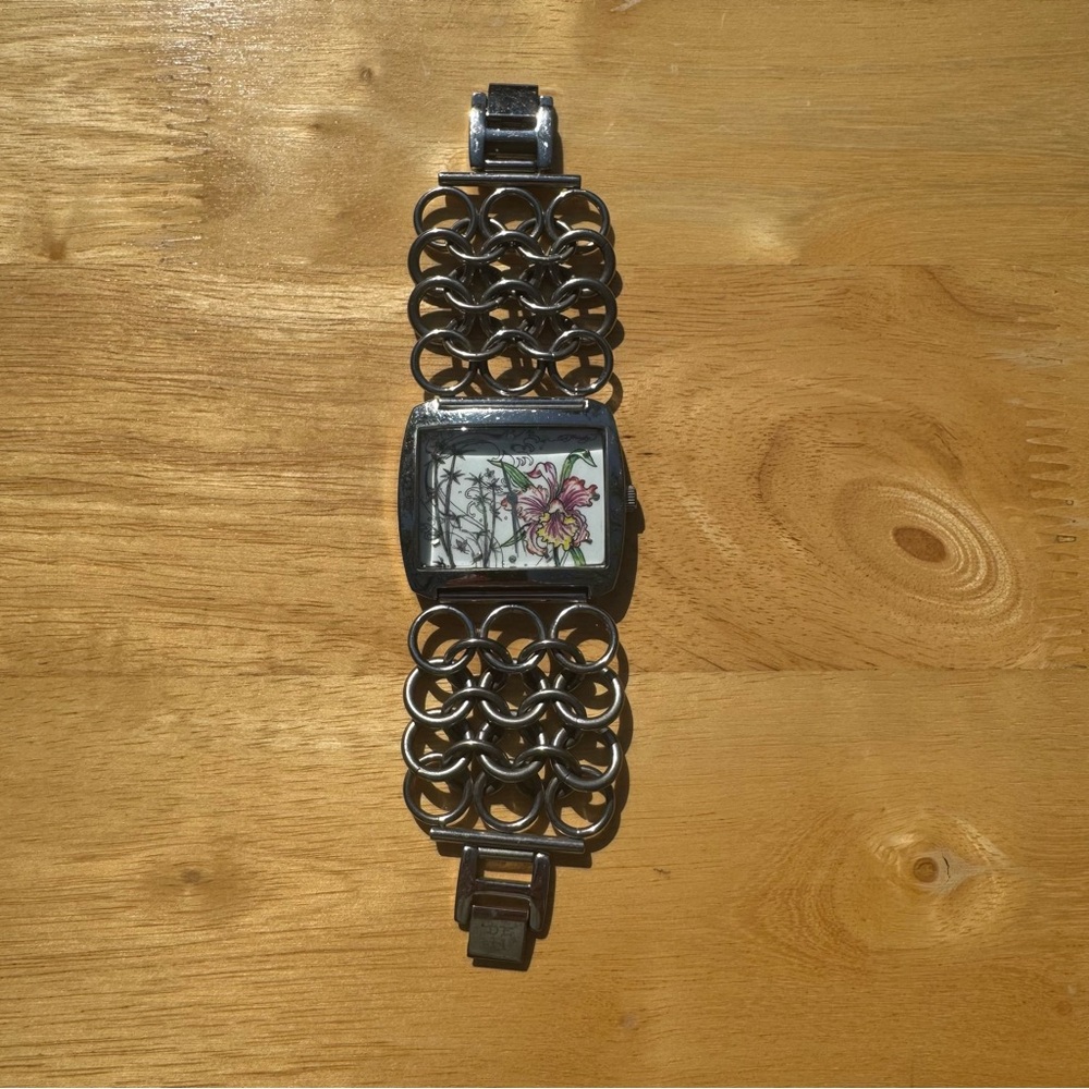 Vintage Ed Hardy by Christian Audigier Lynx Orchid Chainmail Watch - Picture 7 of 12